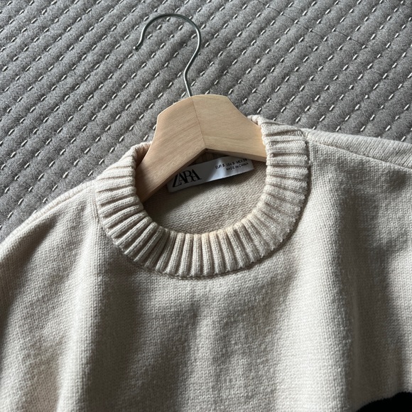 Zara Striped Knit Sweater - Cream and Black - Picture 4 of 4
